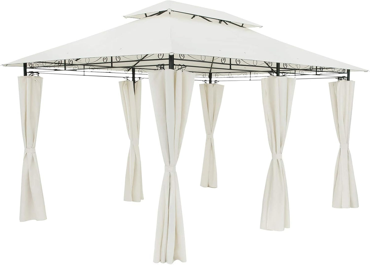 Conjunto de jardim, CASARIA, UV50, 3 × 4 m, 2,69 m, poliéster, plástico, Creme, para jardim e exterior