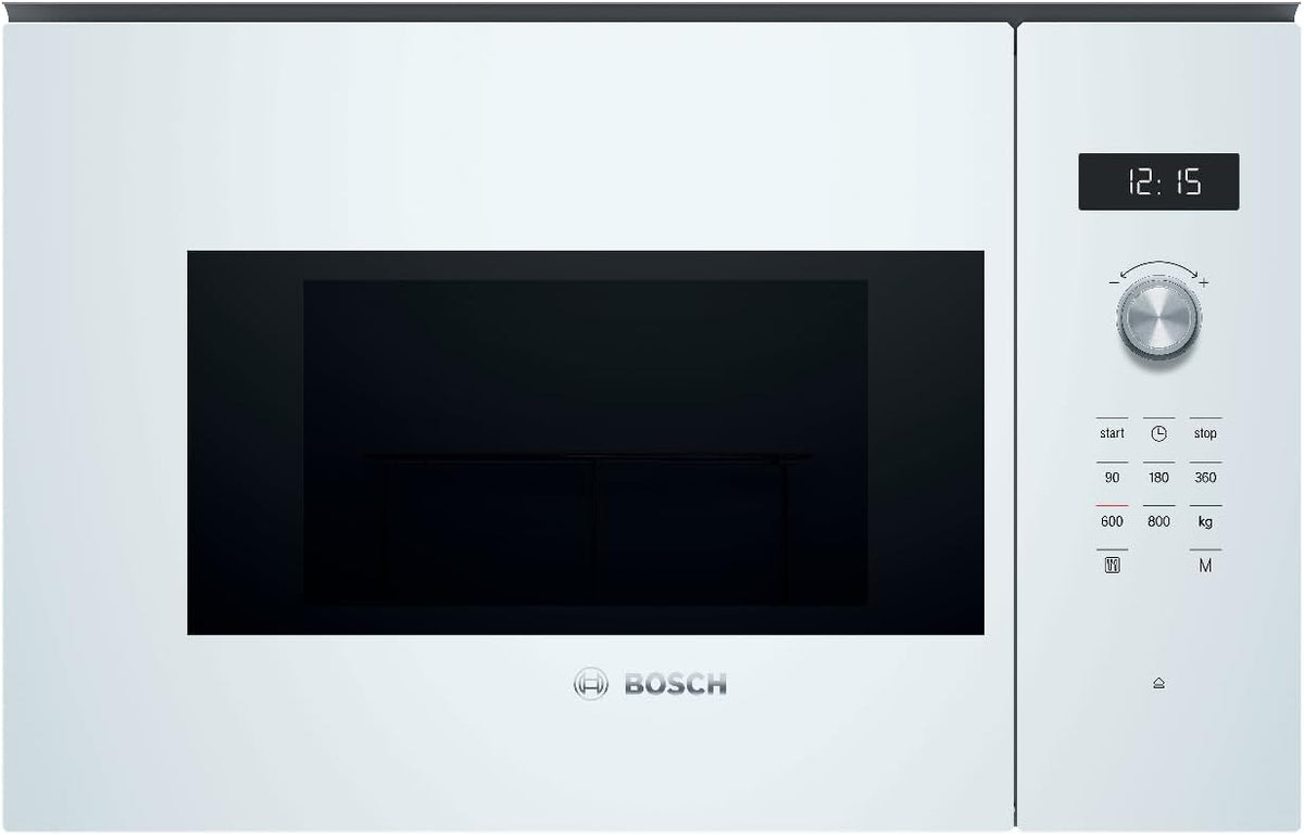 Bosch, Micro-ondas, BFL524MW0, 800 W, 20 L, 25,5 cm, com iluminação LED, aço inoxidável, aço, Branco, para a cozinha