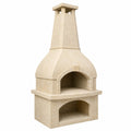 Barbacoa de piedra refractaria beige para exterior