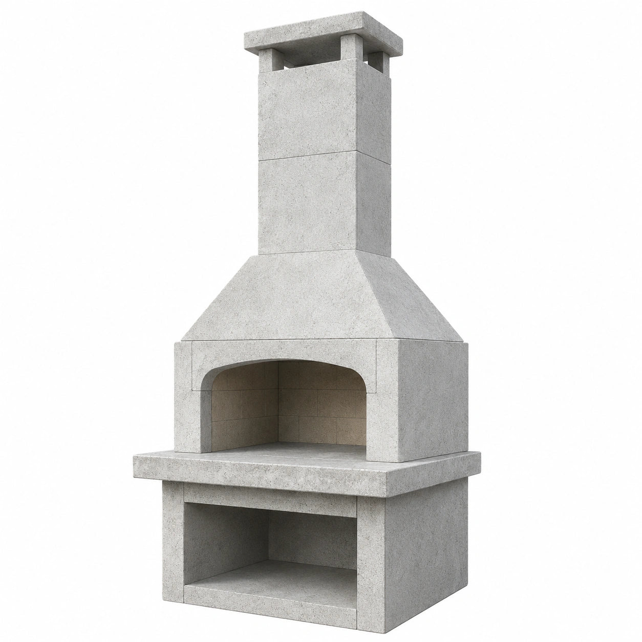 Barbacoa de Hormigón con Chimenea para Exterior 180x100x60 cm
