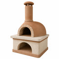 Horno de leña de cerámica refractaria con cúpula y chimenea