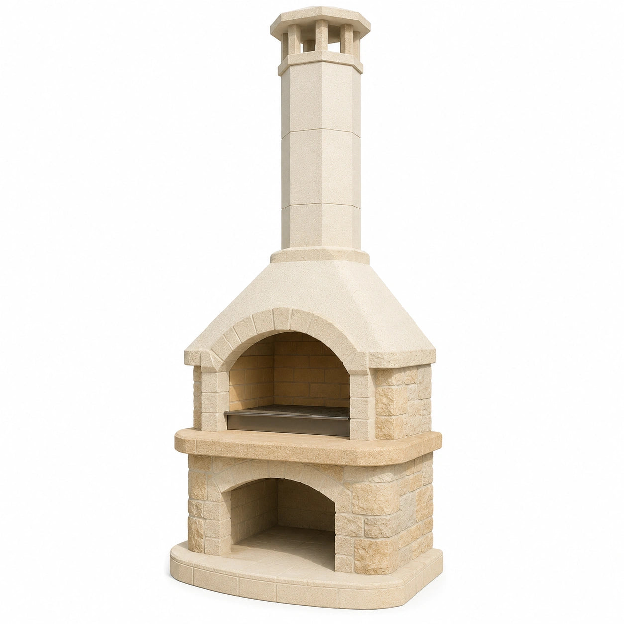 Barbacoa de Piedra para Exterior con Chimenea 210 cm