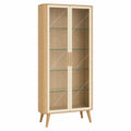 Vitrina de Madera con Puertas de Vidrio Templado de 180 cm