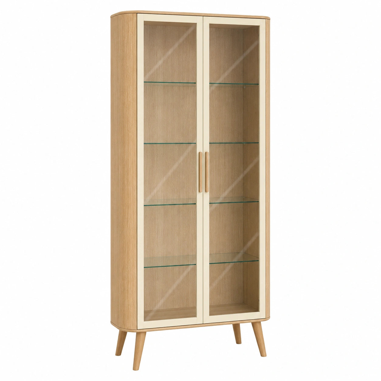 Vitrina de Madera con Puertas de Vidrio Templado de 180 cm