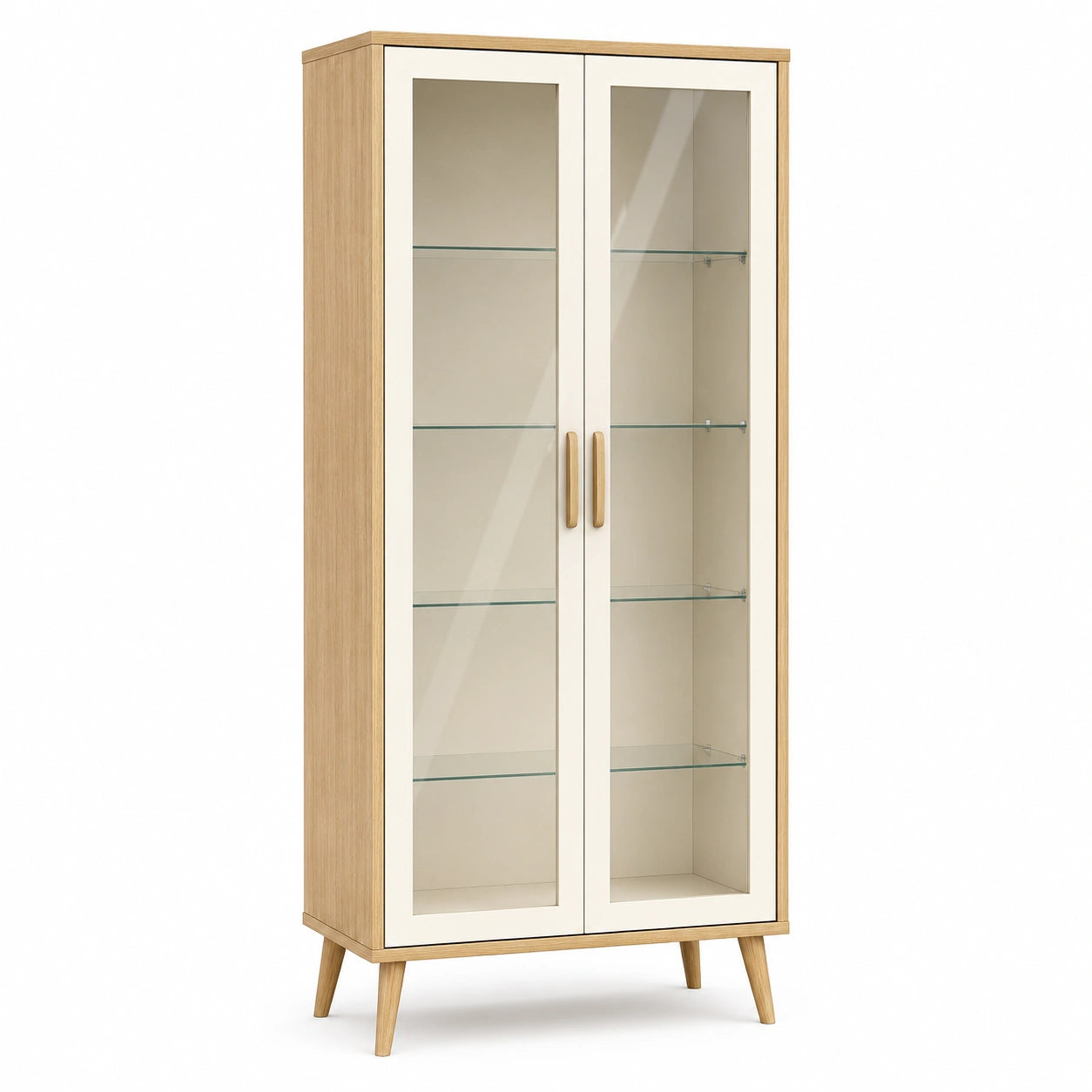 Vitrina de madera de roble y vidrio templado 180cm