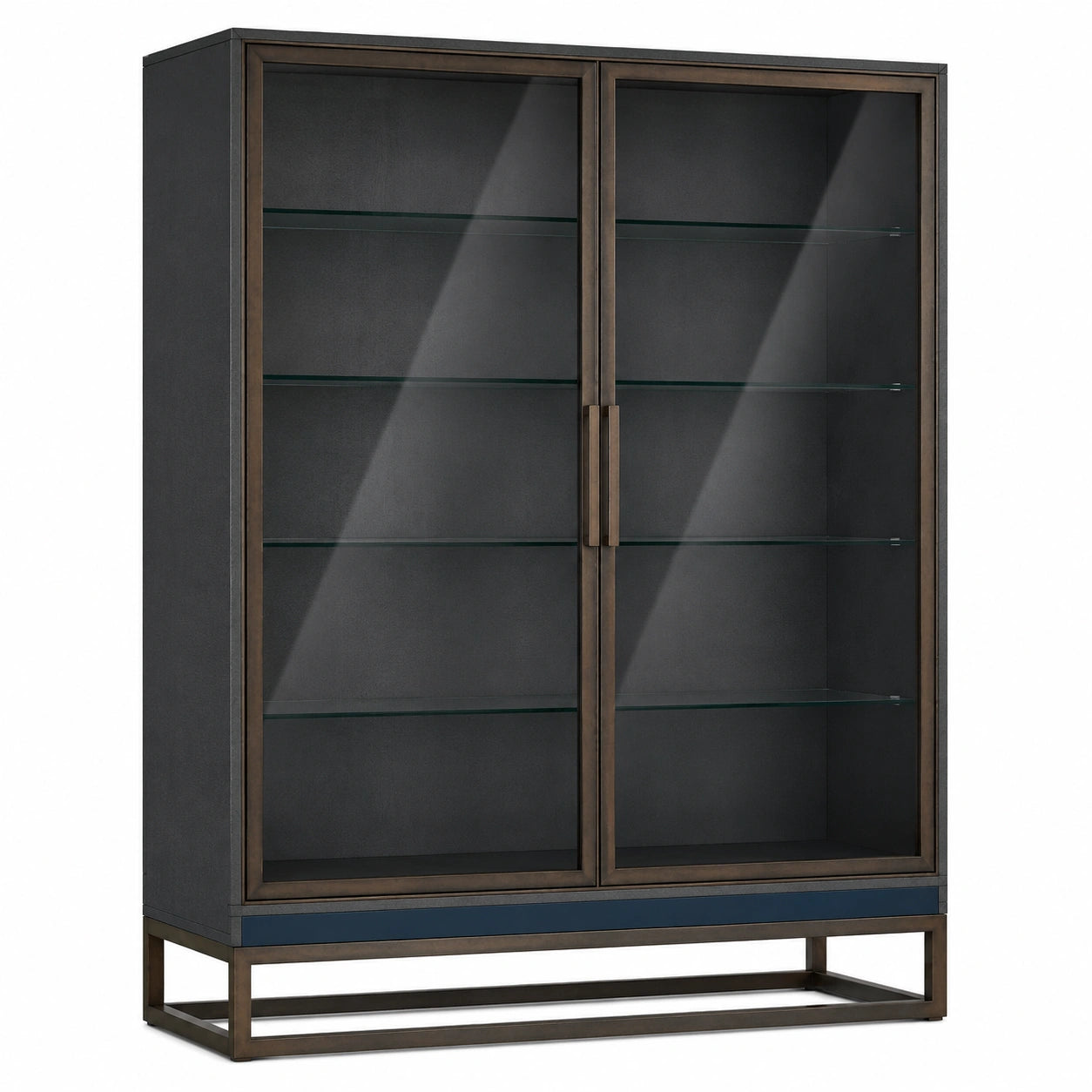 Vitrina de Vidrio Templado con Base de Madera y Metal 200 cm x 120 cm