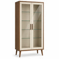 Vitrina de Madera con Puertas de Vidrio Templado