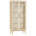 Vitrina de Madera con Puertas de Vidrio Templado 180cm x 75cm x 35cm