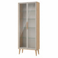 Vitrina de Madera con Puertas de Vidrio Templado