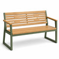 Banco de jardín de madera y metal acacia verde 120 cm