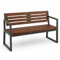 Banco de madera y metal para exterior 120x60x80 cm