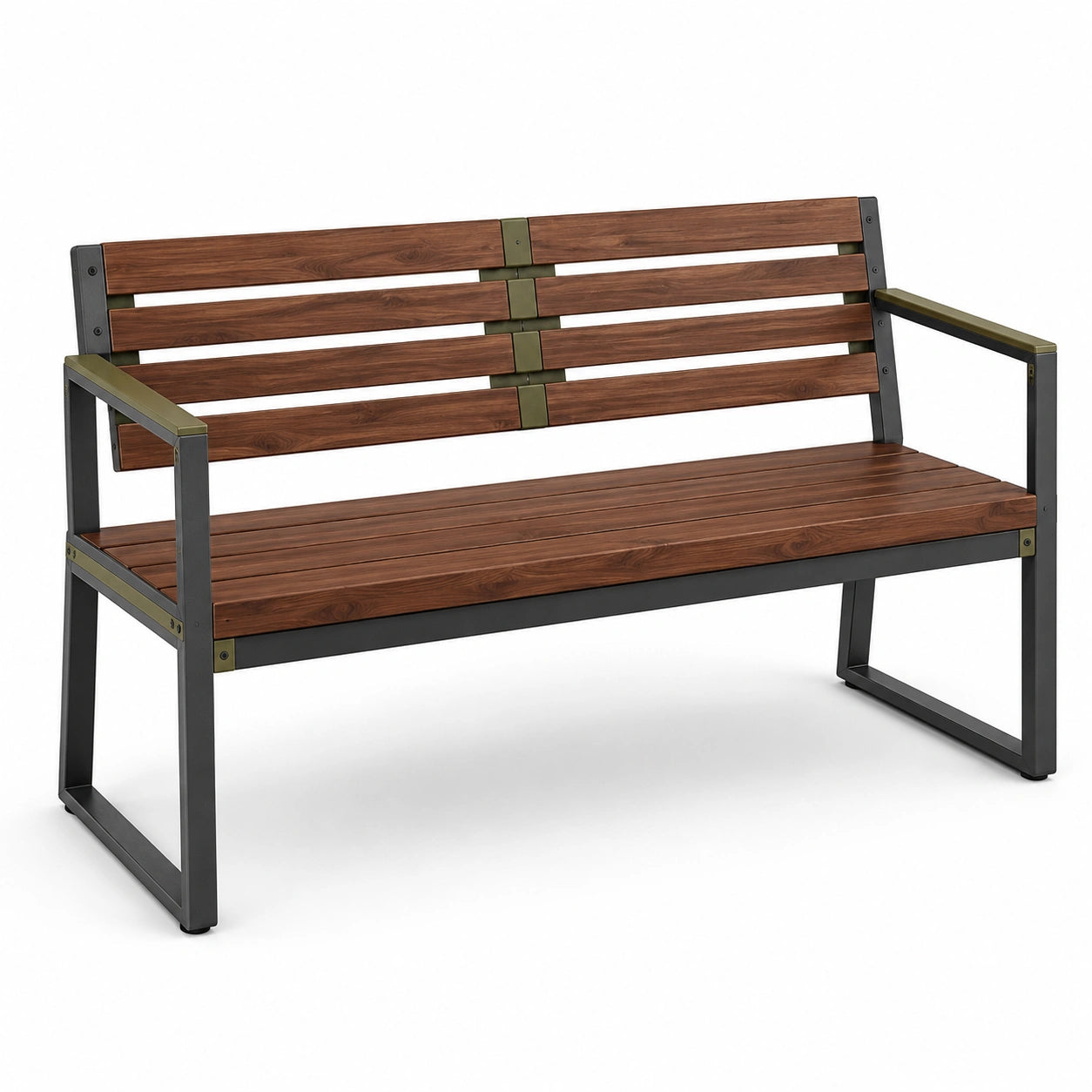 Banco de madera y metal para exterior 120x60x80 cm