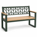 Banco de jardín de acero y madera de acacia 120x60x85 cm
