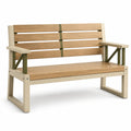 Banco de acacia y acero para exterior 120x60x80 cm