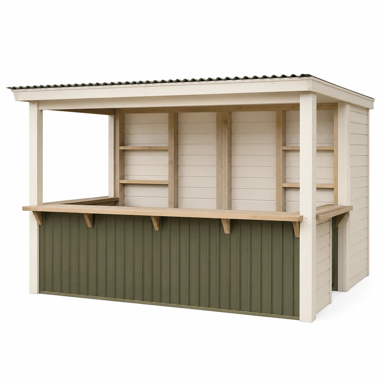 Barra de Madera para Exterior 300x150x250 cm Beige/Verde