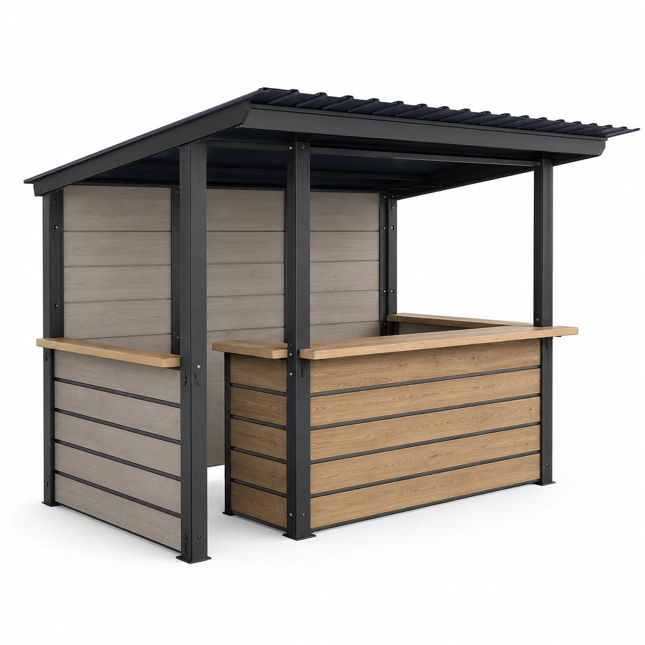 Quiosco de Metal y Madera para Exterior 200x120x220 cm