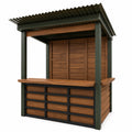 Puesto de Madera y Metal para Exterior 200x150x250 cm