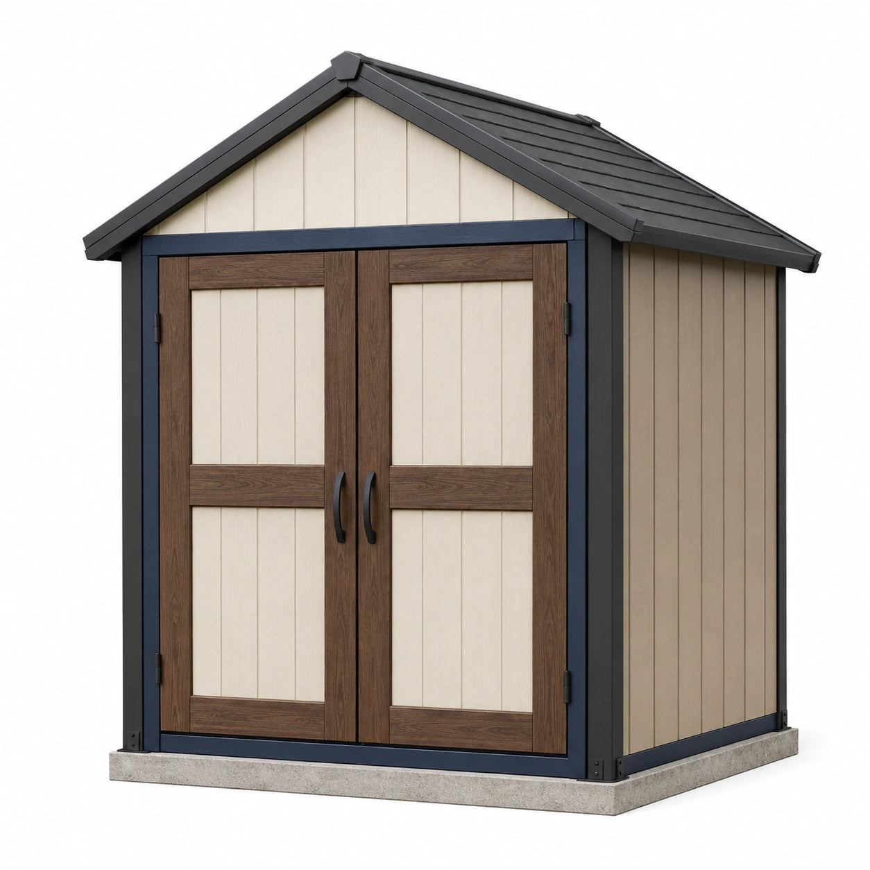 Cobertizo de jardín de plástico Beige y Marrón 228x152x226 cm