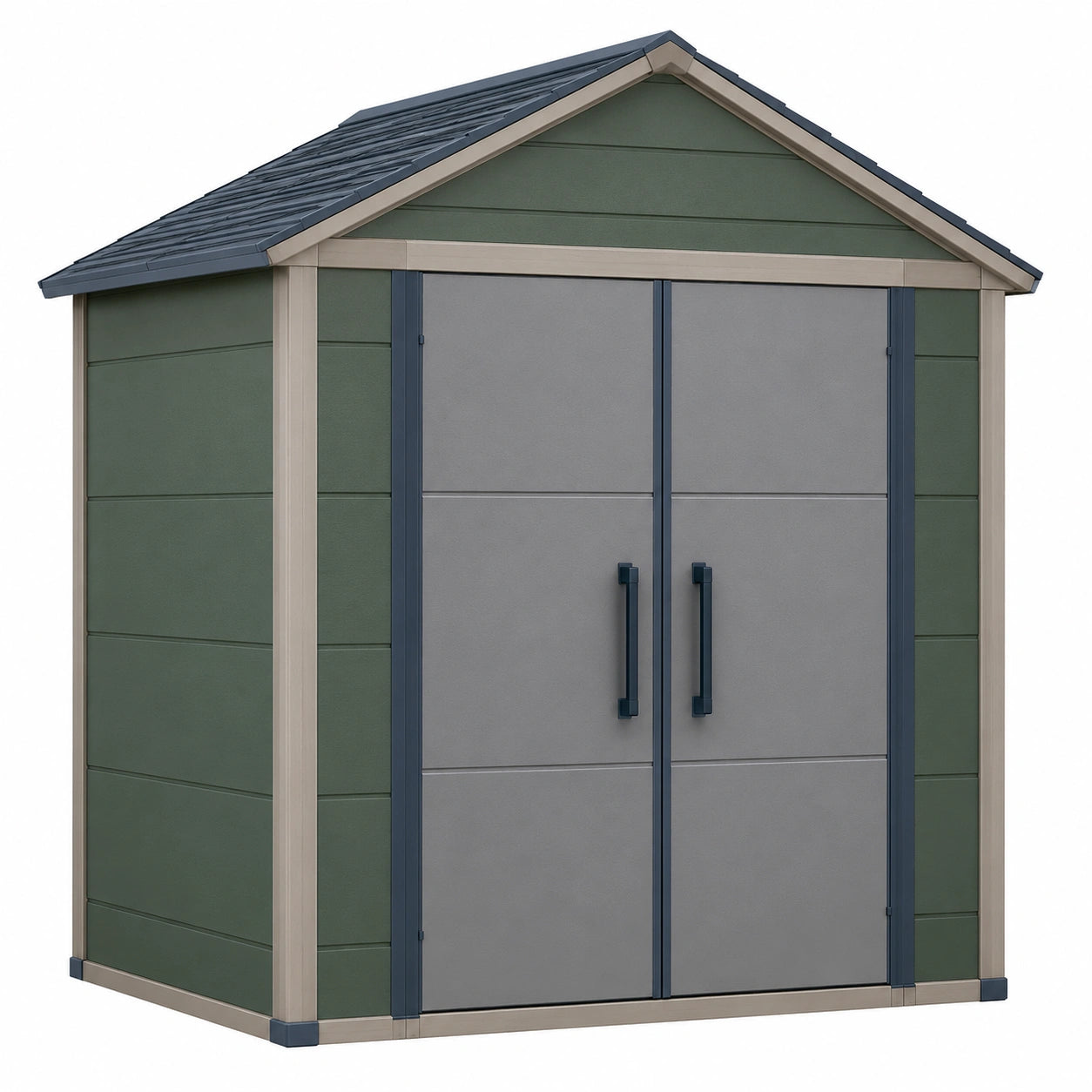 Cobertizo de Jardín de PVC Verde/Gris 182x108x226 cm