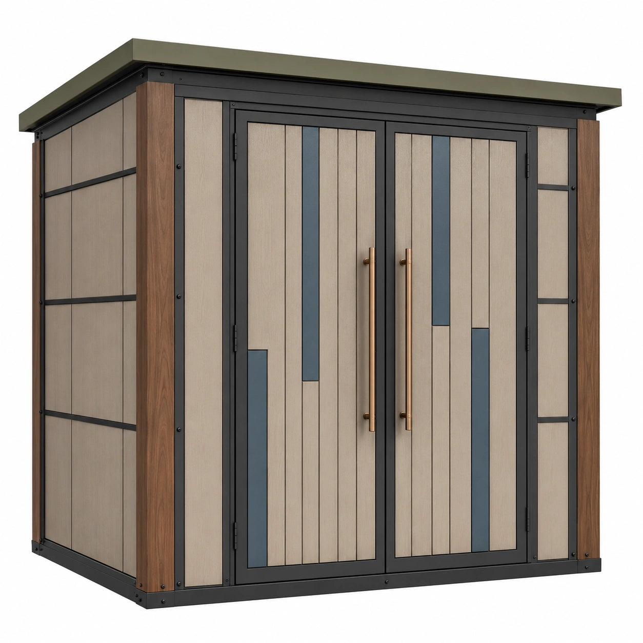 Cobertizo de Almacenamiento Exterior de Metal y Composite 200x180x150 cm