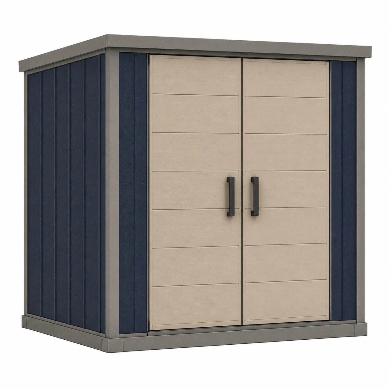 Cobertizo de Resina Beige y Azul 182 cm x 94 cm x 200 cm