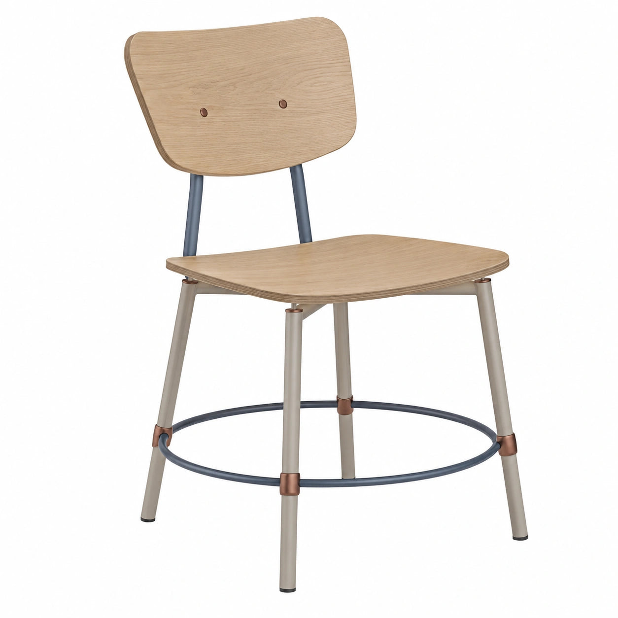Silla de Madera y Metal Beige Claro