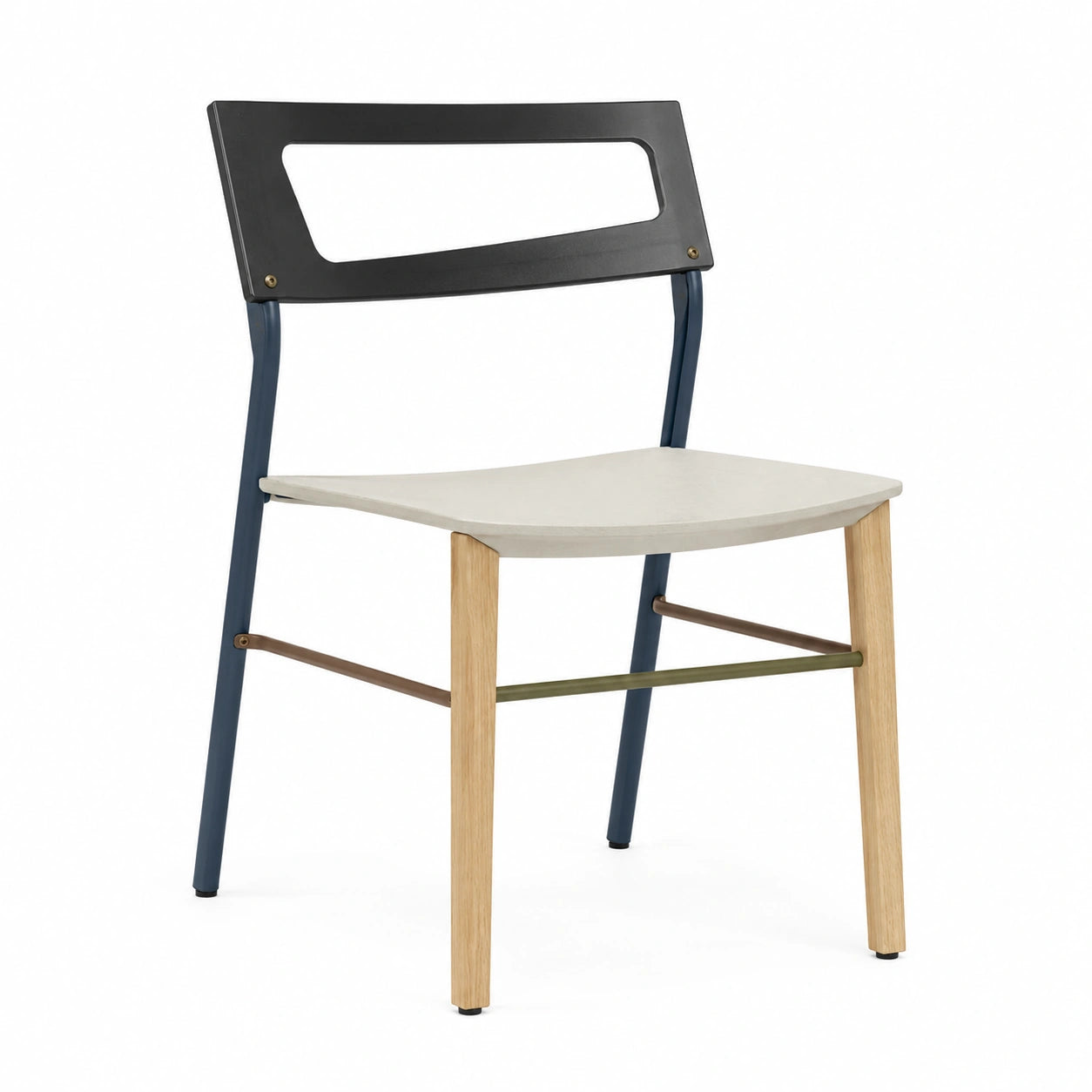 Silla de Metal y Madera Negro y Roble