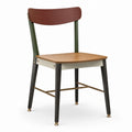 Silla de madera y metal multicolor