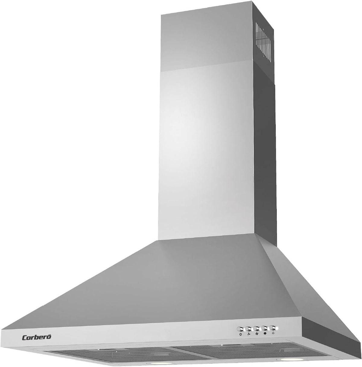 Exaustor, Corbero, 60 cm, 168 W, 3 velocidades, regulável, aço inoxidável, aço, Prateado, para uso diário