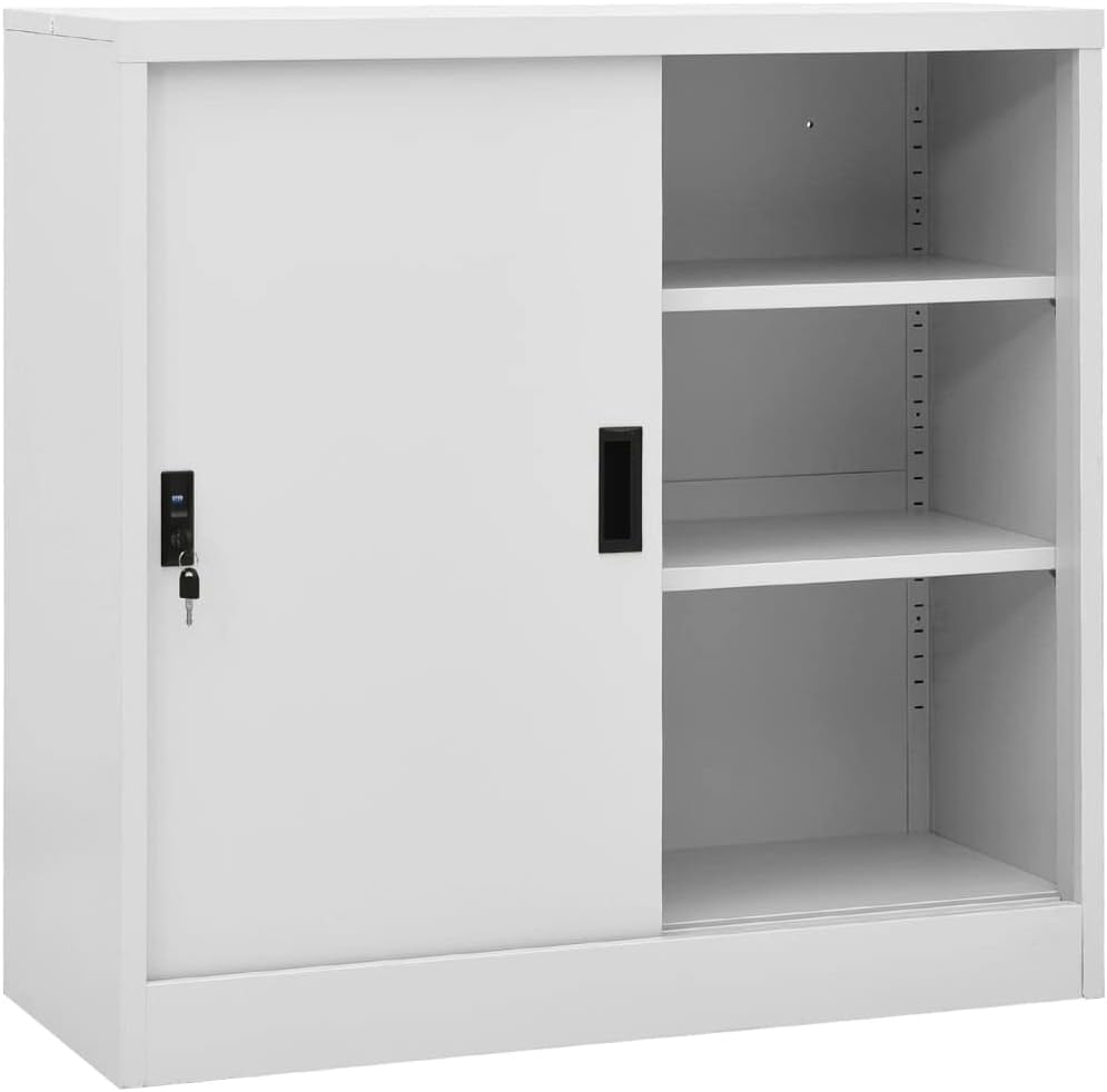 Roupeiro, vidaXL, 90 × 40 × 90 cm, 90 cm, 30 kg, 60 kg, 46,5 kg, com prateleiras, aço, Cinzento, para o quarto