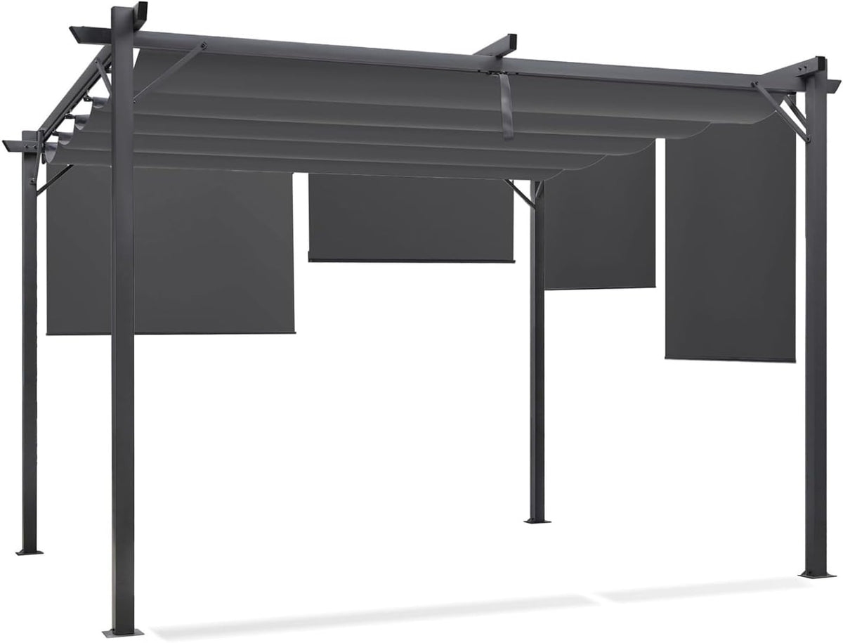 Conjunto de jardim, IDMarket, 3 × 4 M, 225 cm, 120 cm, 3 M, 170 CM, 4 M, poliéster, Cinzento, para jardim e exterior