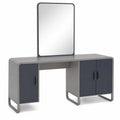 Tocador con Espejo de Madera y Metal Gris