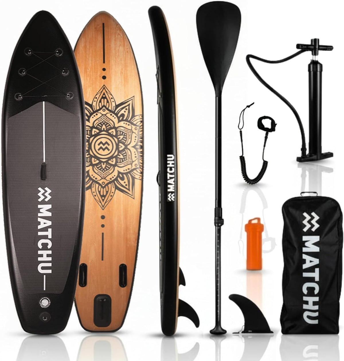 Prancha de paddle insuflável, MATCHU, 150 KG, 320 × 81 × 15 CM, madeira, Multicolor, para uso diário