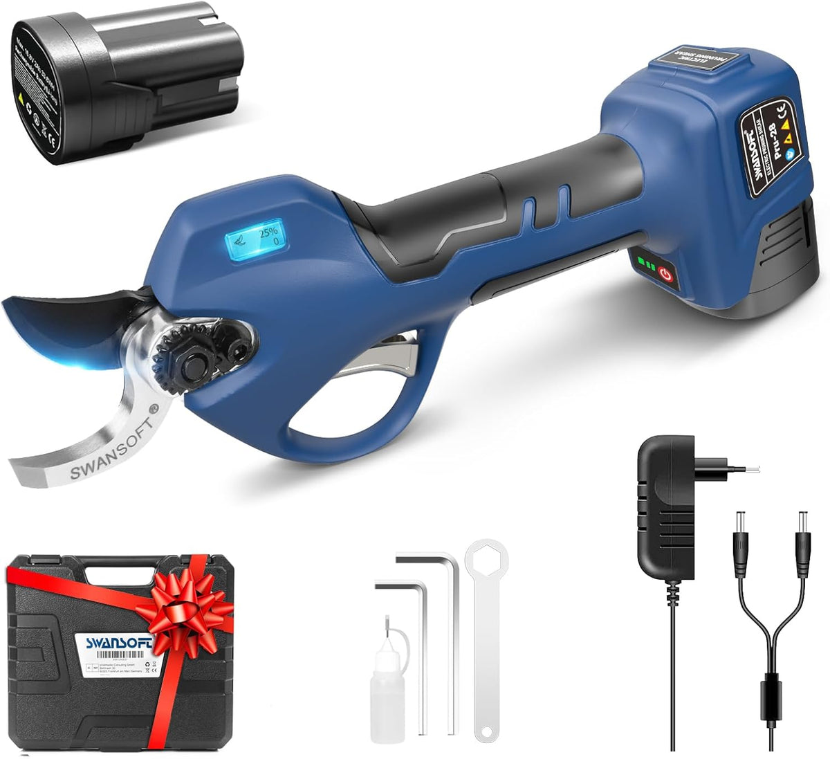 Tesoura de poda, SWANSOFT, PRU28, 28 mm, 850 W, com rodas, aço, Cobre, para uso diário