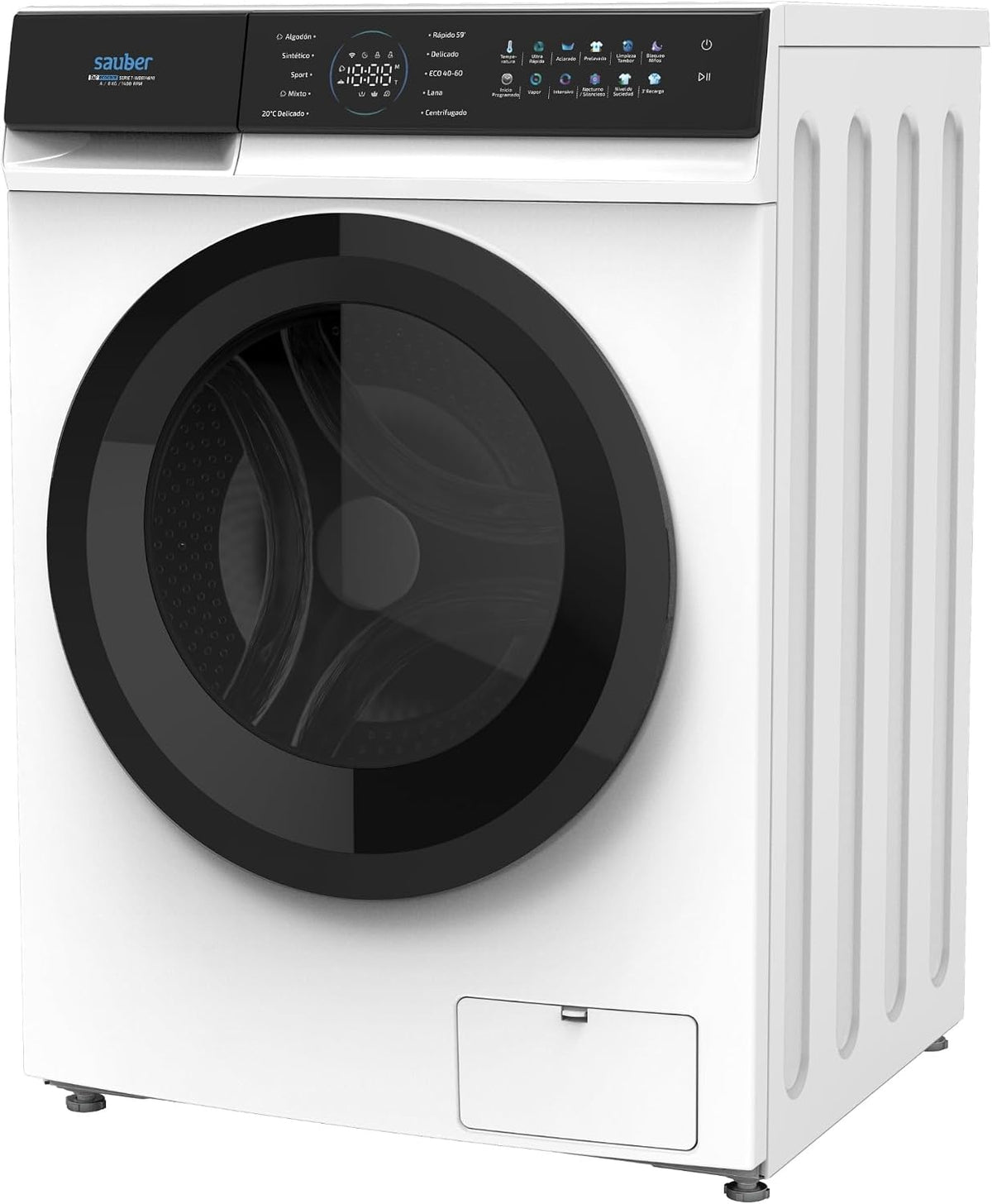 Máquina de lavar roupa, SAUBER, 7-WD10146MI, 10 Kg, 1400 RPM, plástico, tecido, Branco, para uso diário