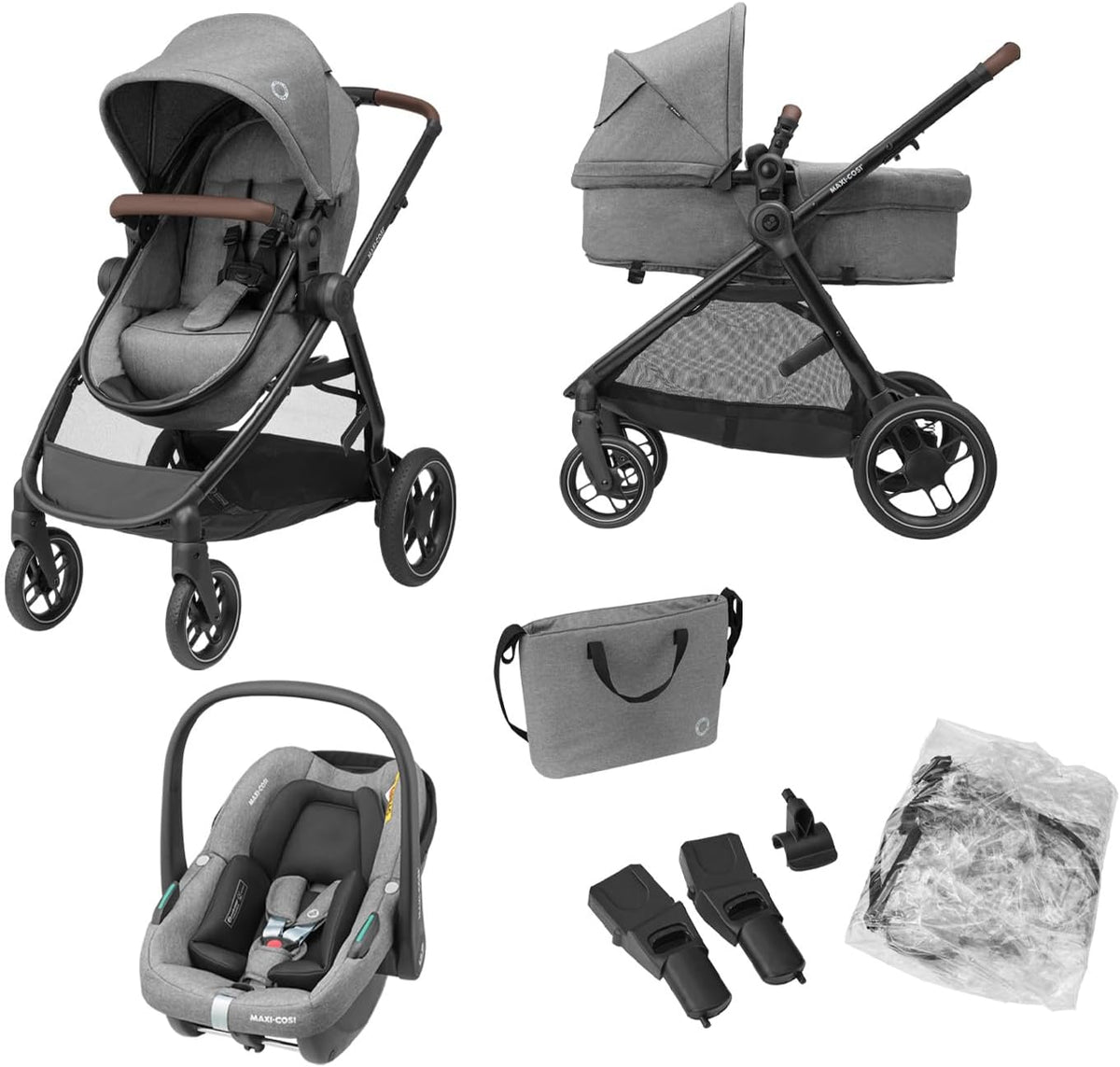 Bicicleta, Maxi-Cosi, 4 A, 22 kg, resistente à água, com rodas, Cinzento, para uso diário