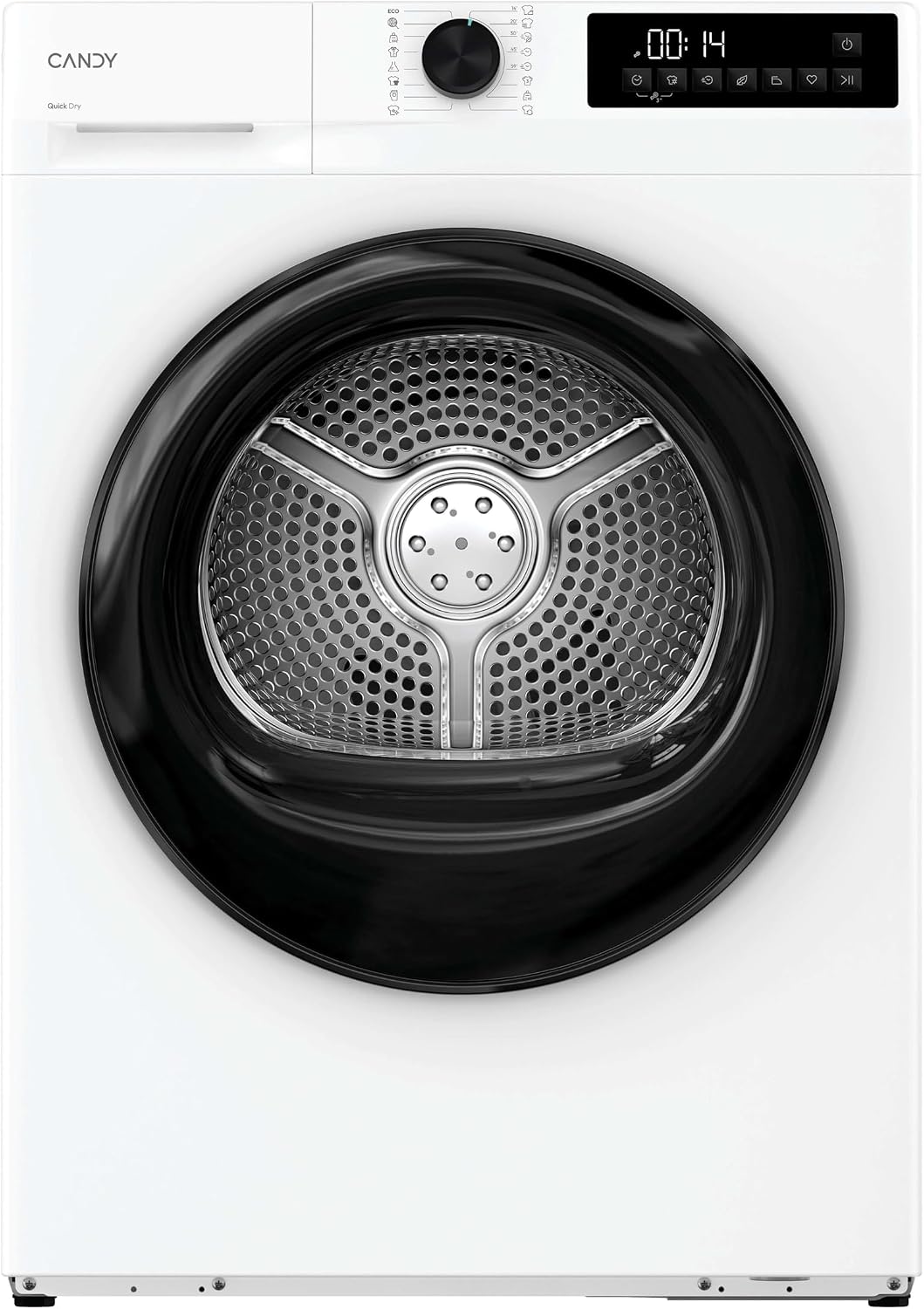 Máquina de secar roupa, CANDY, 8N1B-S, 8 kg, 850 mm, 590 mm, 62 dB, 16 PROGRAMAS, 7 Programas, aço, tecido, Branco, para uso diário