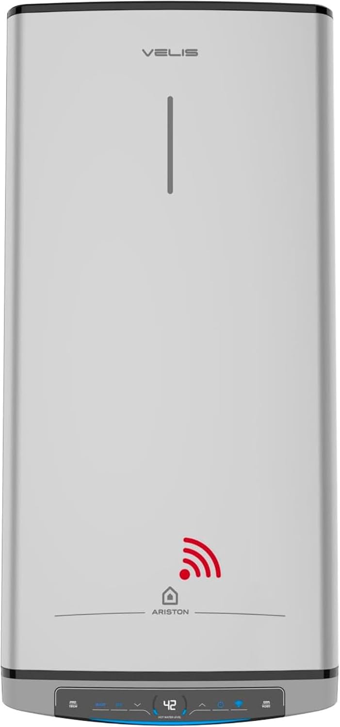 Aquecedor elétrico, Ariston, 50 L, 5 cm, com comando à distância, com controlo por aplicação, plástico, Vermelho, para uso diário