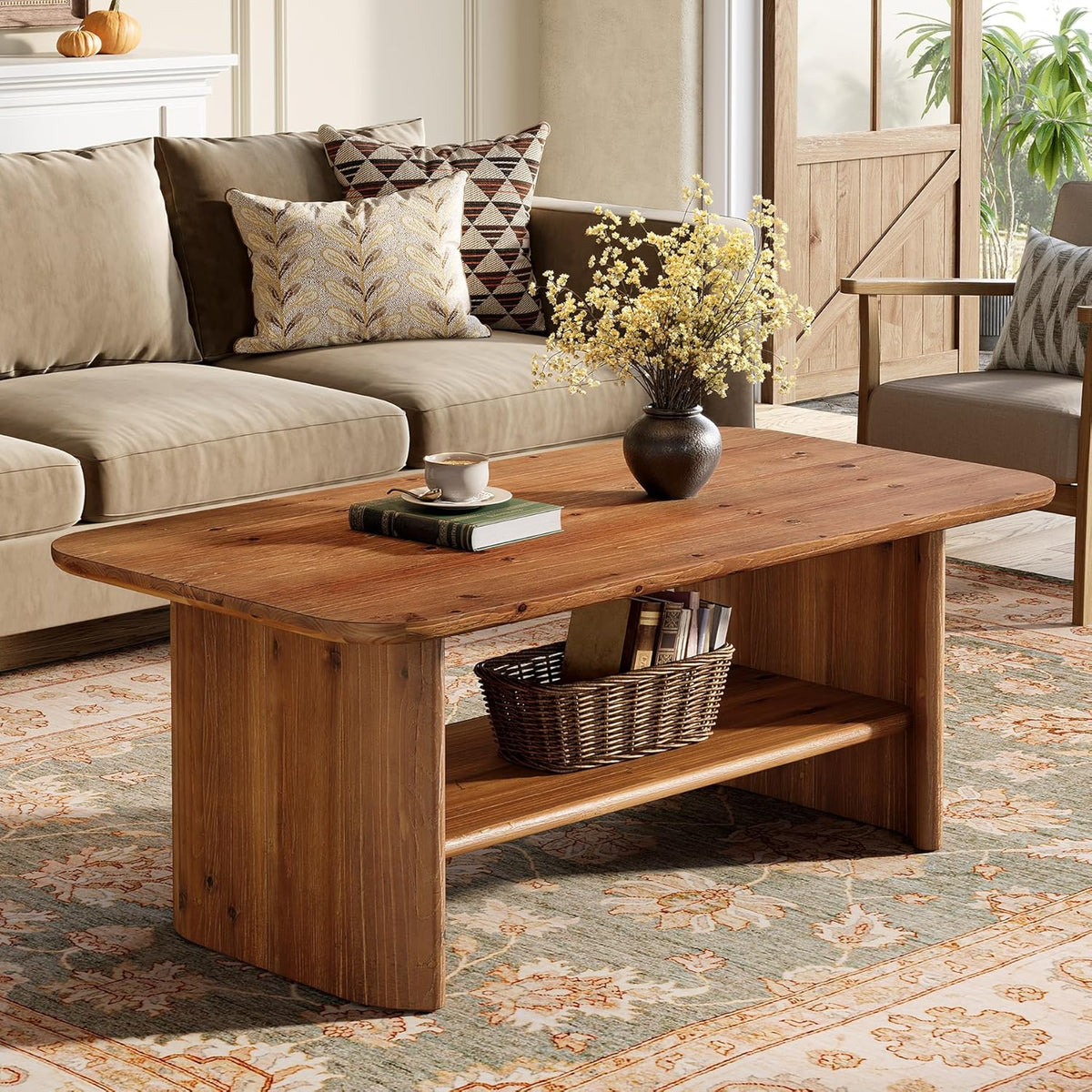 Móvel, TRIBEWOOD, 120 cm, 60 cm, 29,1 kg, resistente à água, com prateleiras, madeira, Castanho, para a sala