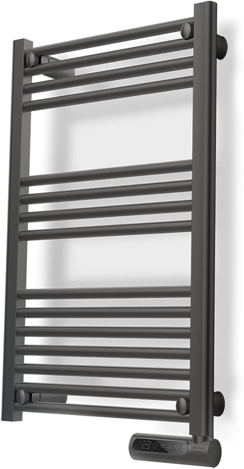 Cecotec, Aquecedor elétrico, 500 W, 10 a, com temporizador, com ecrã tátil, com iluminação LED, Cinzento escuro, para uso diário