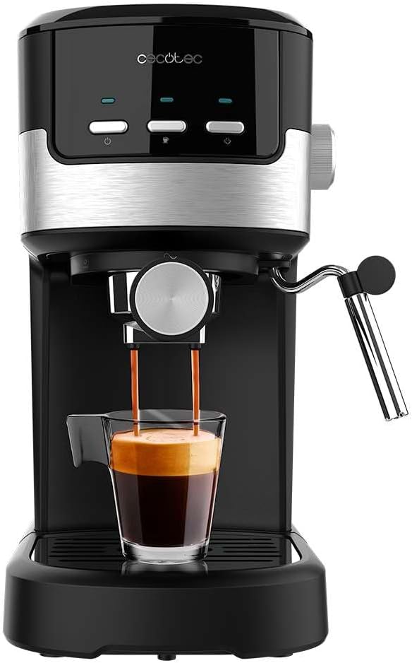 Cecotec, Máquina de café expresso, 1100 W, 25 L, regulável, aço inoxidável, aço, Creme, para a cozinha