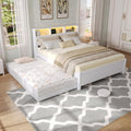 Cama, Sapgaks, 90 × 190 cm, 2 pessoas, com iluminação LED, madeira, Branco, para o quarto