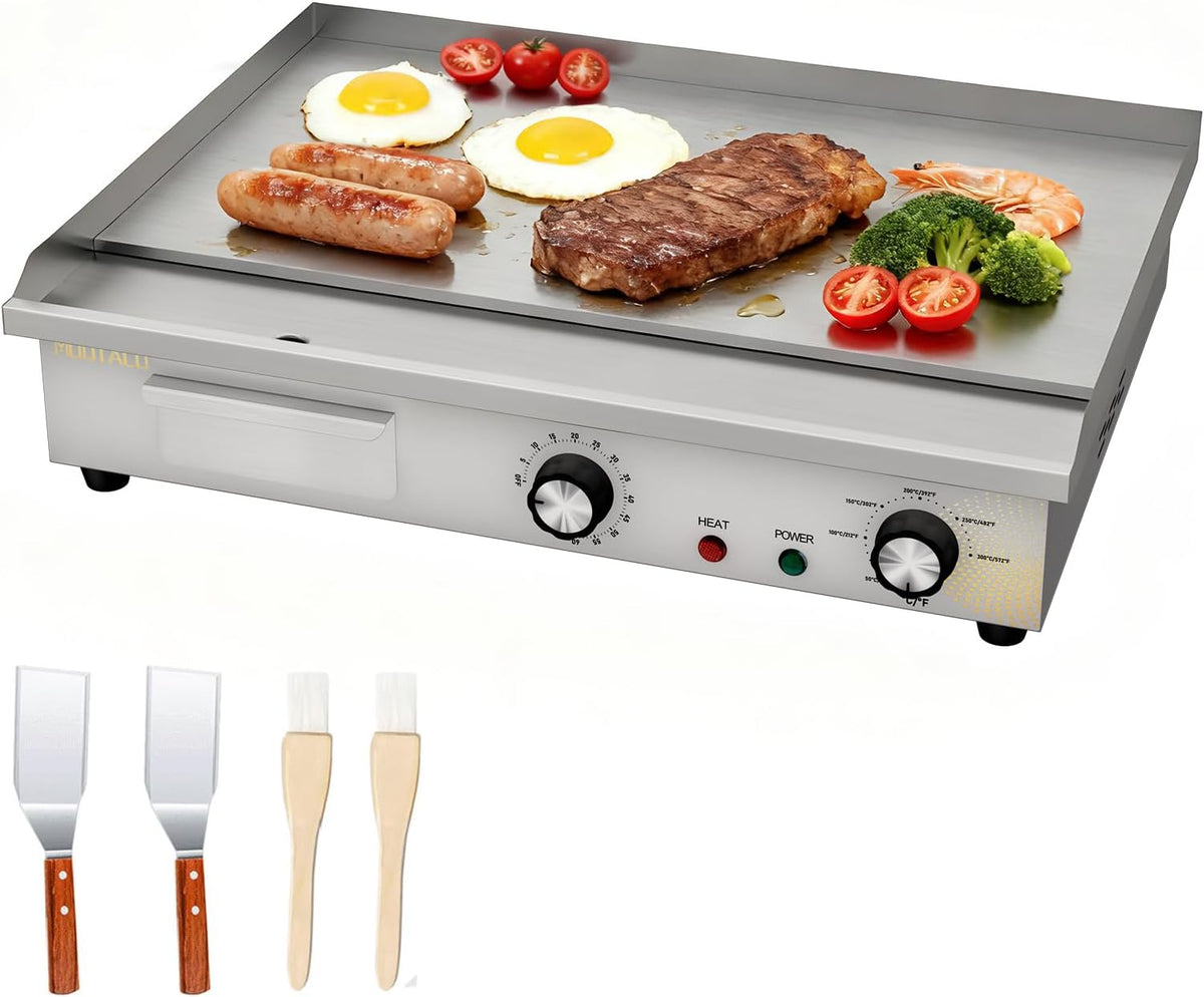 Equipamento elétrico, MOOTACO, 54 cm, 30 cm, 54 × 30 cm, com temporizador, com gavetas, aço inoxidável, aço, Prateado, para uso diário