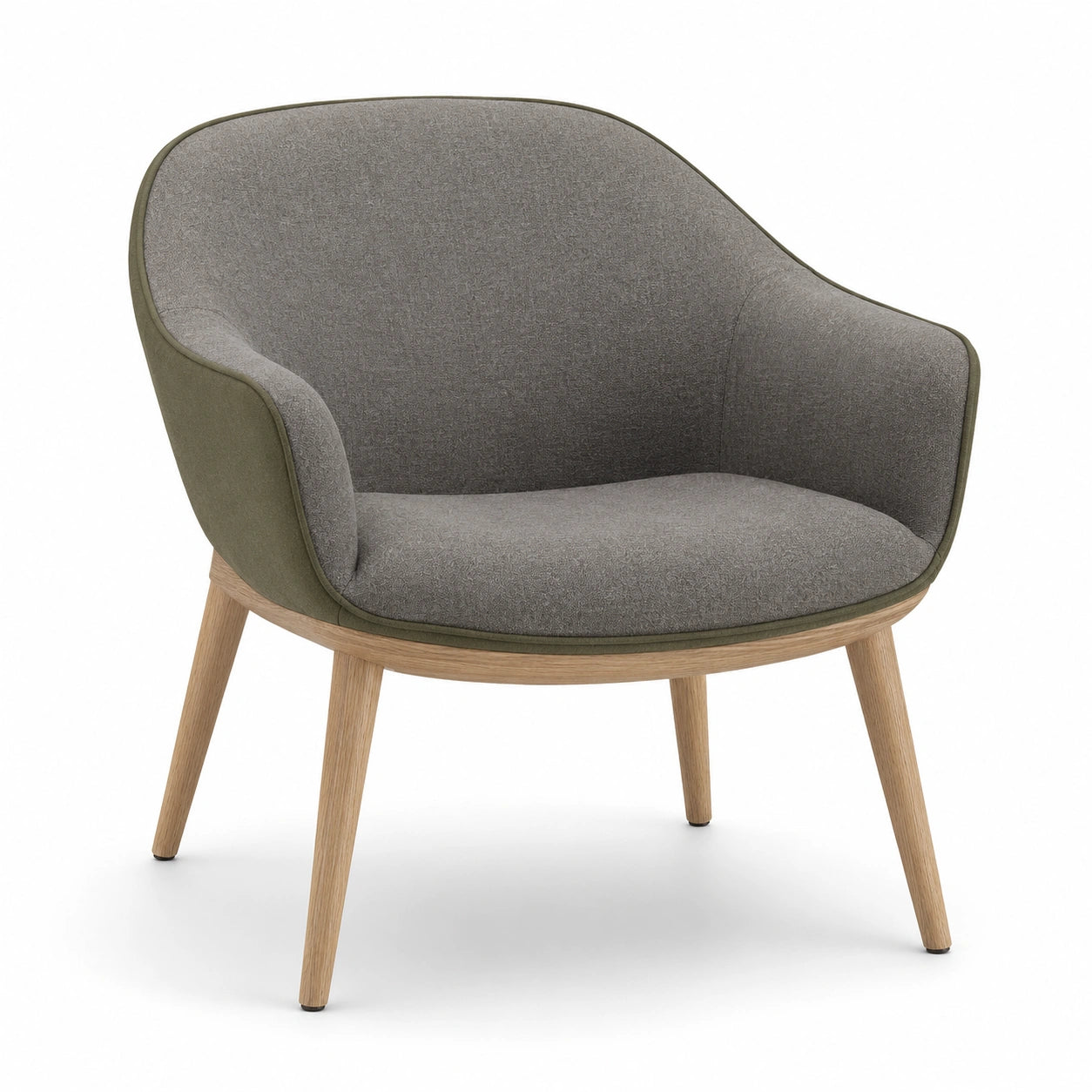 Sillón de Tela con Patas de Roble