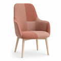 Silla de Tela con Brazos y Patas de Madera 75x65x90 cm