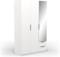 Roupeiro, Demeyere, 200 cm, 120 × 50 × 200 cm, com gavetas, com prateleiras, Branco, para o quarto