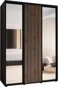 Roupeiro, Generic, 60 cm, 2 × 180 × 60 cm, com prateleiras, Preto, para o quarto