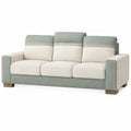 Sofá de Tela de Poliéster 3 Plazas Beige/Gris