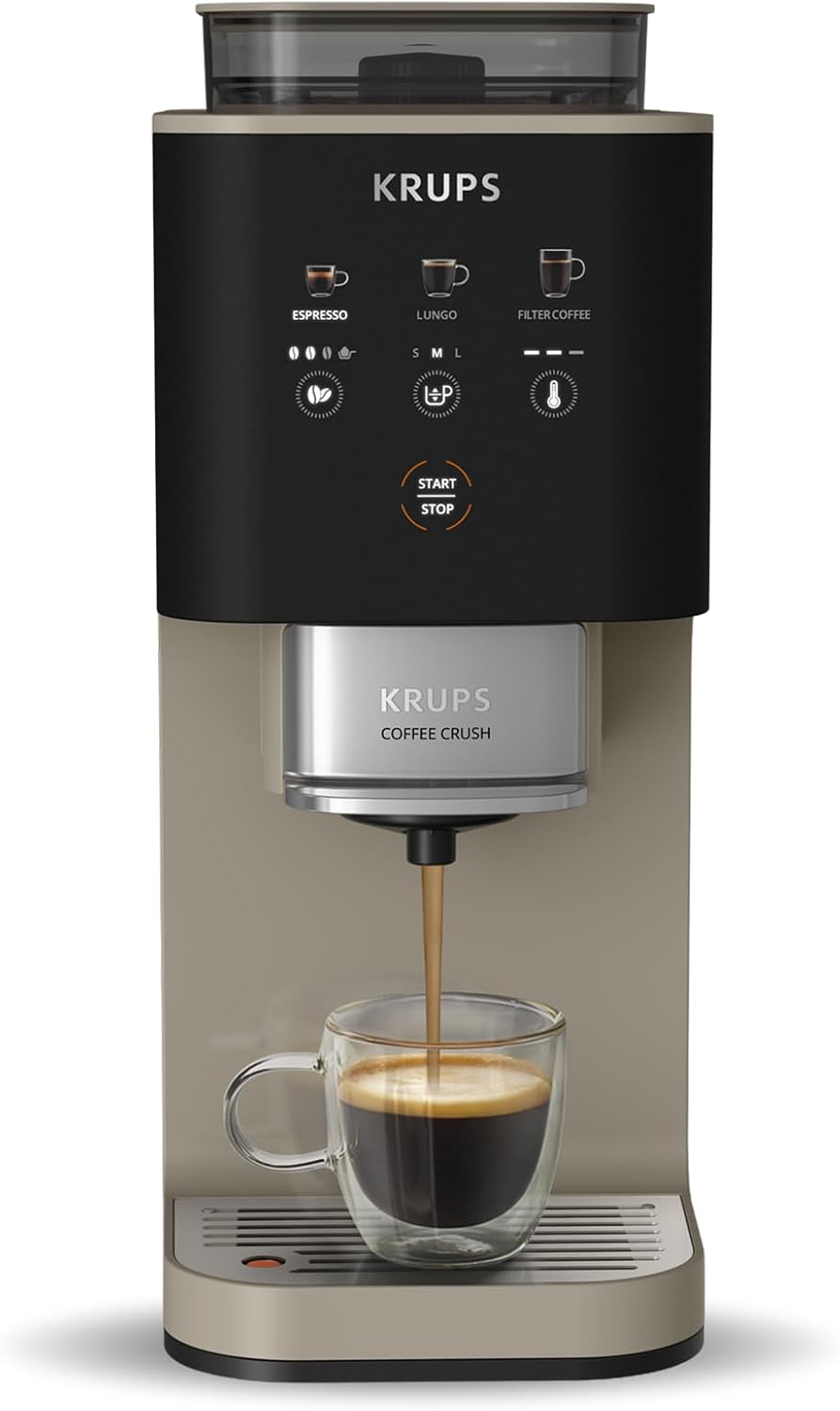 Máquina de café automática, KRUPS, 7,2 kg, aço inoxidável, aço, Bege, para a cozinha