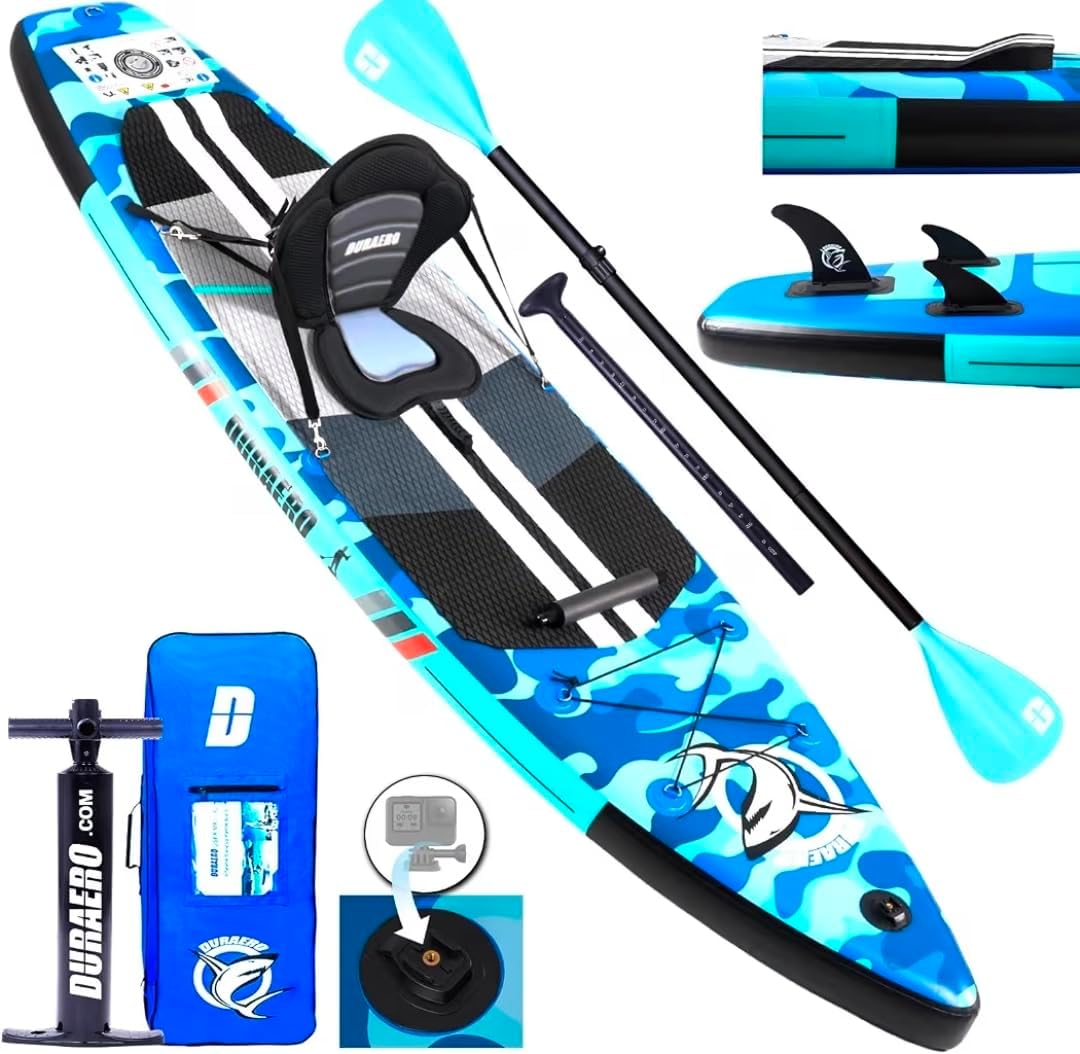 Prancha de paddle insuflável, DURAERO, 15 cm, 150 kg, 330 × 76 × 15 cm, Azul, para uso diário